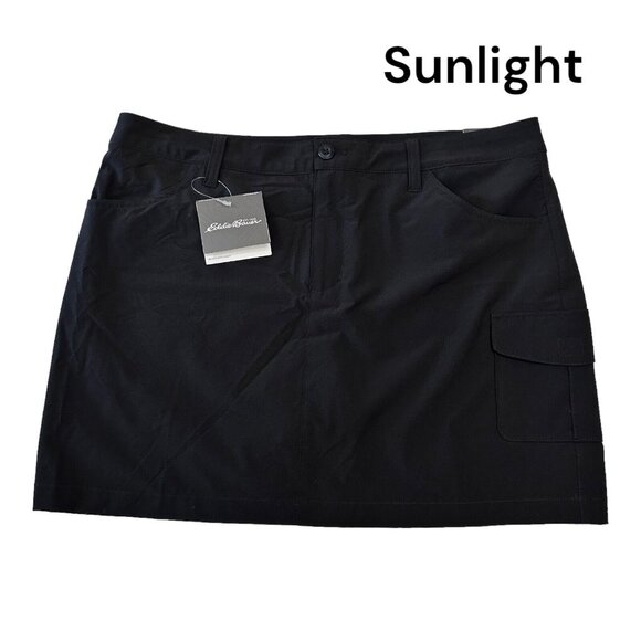 Eddie Bauer Adventurer Women Black Cargo Short Skort SZ 14  Summer -Outdoor NWT - Picture 1 of 12